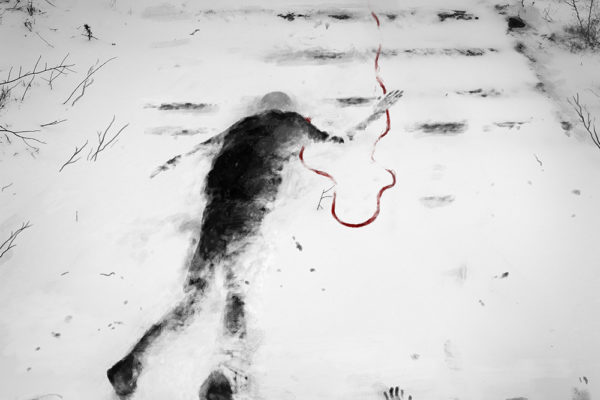 Виталий Ильин. Полосатый снег, 2019, цифровая графика, коллаж